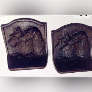 Hurley USA Antique Bookends Cast Iron Scottie & Wirehaired Terrier  Dogs